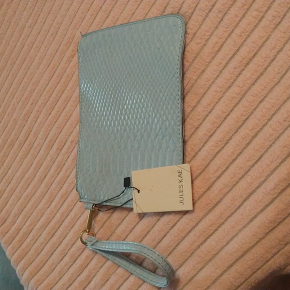 Jules Kae blue snakeskin makeup bag - Picture 1 of 6